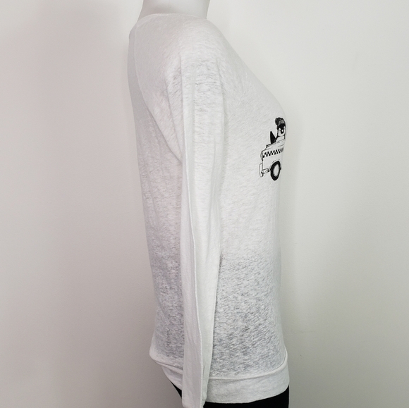 AEO white burnout long sleeve tee NYC penguins - Picture 4 of 7